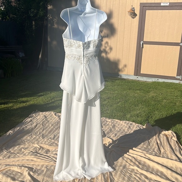 NWT Alfred Angelo Wedding Pantsuit for Bride/lace chiffon/beads - gorgeous Sz 12 - Picture 8 of 13
